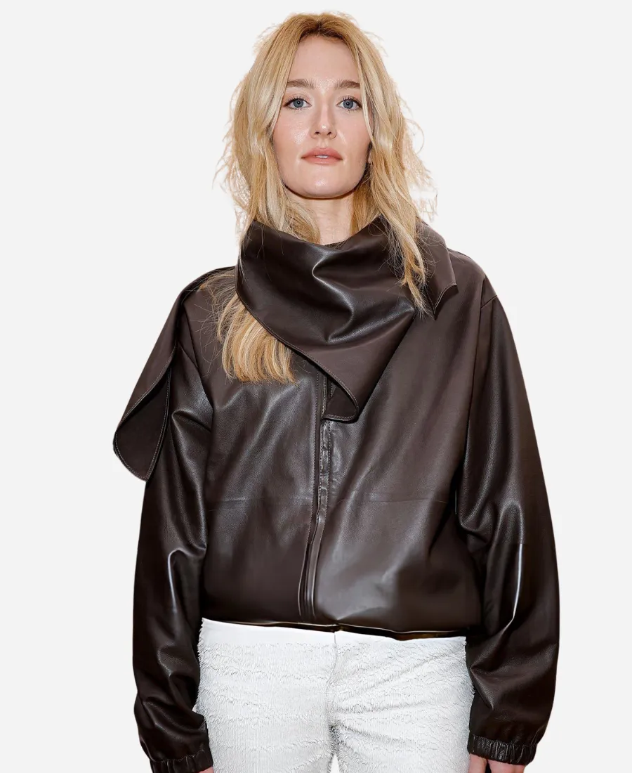 Loewe AW26 Show Sarah Pidgeon Leather Jacket Loewe AW26 Show Sarah Pidgeon Leather Jacket