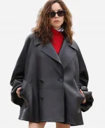 Loewe FW26 Aubrey Plaza Black Leather Jacket