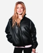 Los Angeles 2026 Event Dixie D Amelio Black Leather Drop Shoulder Jacket