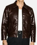Love is Blind Nick Lachey Leather Jacket In Brown