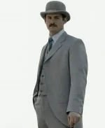 Max Irons Young Sherlock 2026 Grey Stripped Blazer