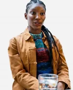 Michaela Coel The Christophers 2026 Lori Butler Brown Cotton Jacket