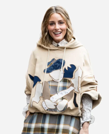 Milan Fashion Week 2026 Olivia Palermo Beige Pullover Hoodie