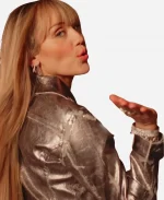 Miley Cyrus Hannah Montana 20th Anniversary 2026 Metallic Leather Jacket