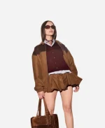 Miu Miu Fall 2026 Red Carpet Fashion Sofia Carson Brown Jacket