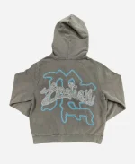 Mixed Emotions Angel Rhinestone Grey Zip-Up hoodie