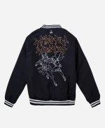 MrBeast x NARUTO Kanji Hokage Black Varsity Bomber Jacket