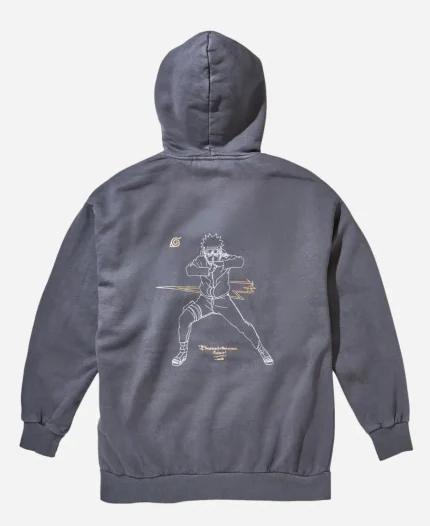 MrBeast x NARUTO Shuriken Grey Zip-Up Hoodie