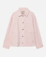 NYC Emma Roberts Longchamp Pink Satin Jacket