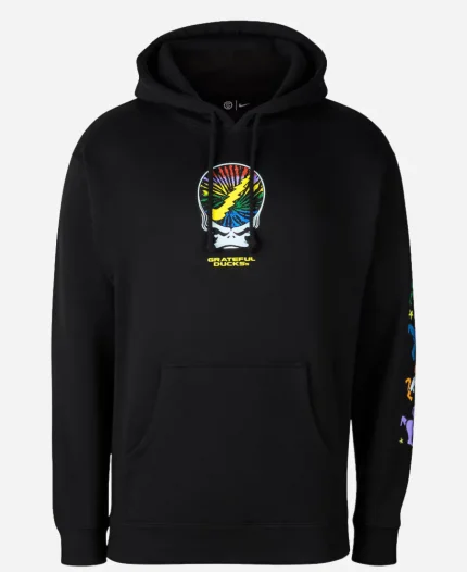 Nike Oregon Ducks Grateful Ducks Rainbow Spiral Black Pullover Hoodie