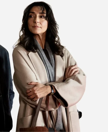 Nikki Reynard CIA 2026 Beige Coat