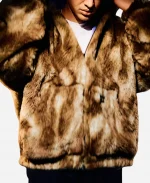 OVO x NEEDLES Faux Fur Work Bomber Jacket In Multi