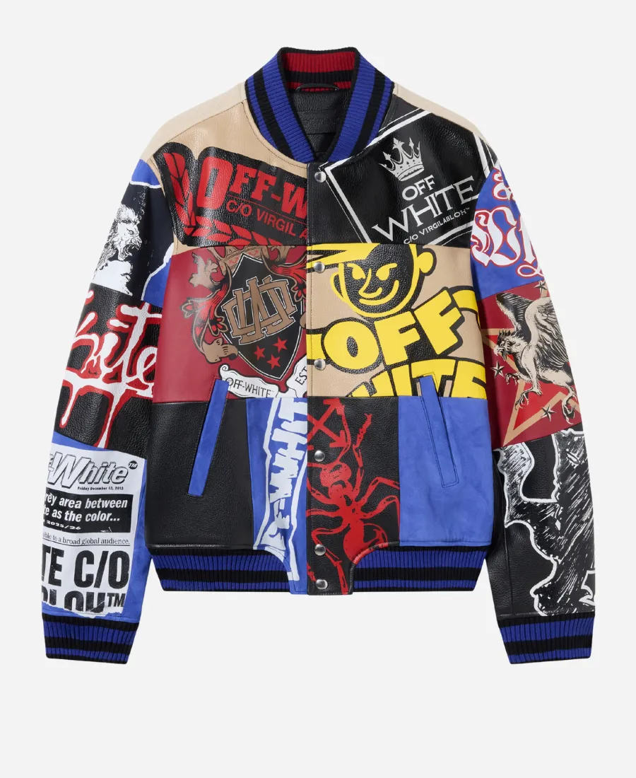 Off White Multipatch Varsity Jacket Off White Multipatch Varsity Jacket