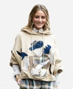 Olivia Palermo Beige Pullover Hoodie