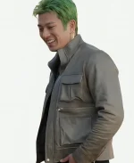 One Piece S02 Roronoa Zoro Leather Jacket In Grey