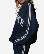 Parke 2026 Sport Stripe Navy Blue Fleece Mockneck Sweatshirt