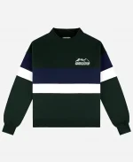 Parke Vintage Stripe Mockneck Sweatshirt - Green