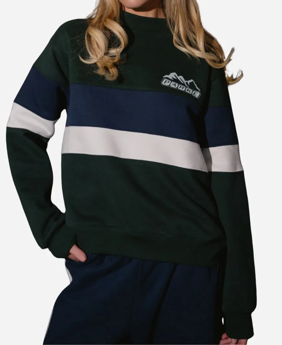 Parke Vintage Stripe Mockneck Sweatshirt Parke Vintage Stripe Mockneck Sweatshirt