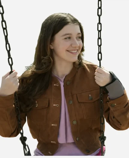 Penelope Jeffries Tv Series It’s Not Like That Cassidy Paul Brown Suede Leather Jacket