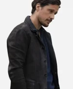 Peter Gadiot Tv Series Memory of a Killer 2026 Dave Black Leather Jacket