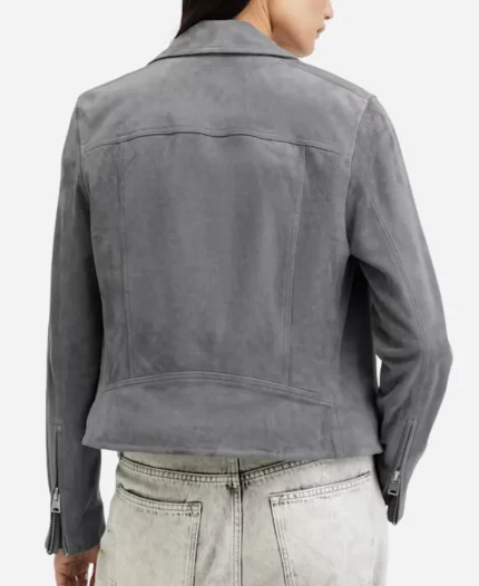 Return to Silent Hill 2026 Hannah Emily Anderson Grey Suede Leather Jacket