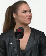 Ronda Rousey UFC 2026 Short-Sleeve Cropped Leather Jacket