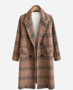 Rosy McEwen Scarpetta Plaid Coat