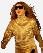 Singer Shakira Zocalo Mexico City Concert 2026 Golden Jacket