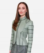 Sophie Turner Green Jacket Sophie Turner Leather Jacket