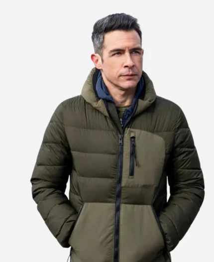 Special Agent Stuart Scola FBI S06 Green Puffer Hooded Jacket