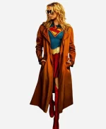 Supergirl 2026 Milly Alcock Brown Hooded Trench Coat