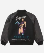 Supreme x Aeon Flux Black Varsity Letterman Jacket