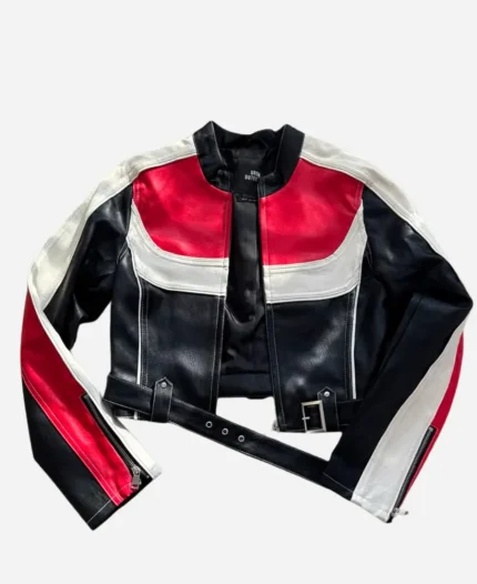 Syd Millevoi The Voice S29 Black Red Leather Biker Jacket