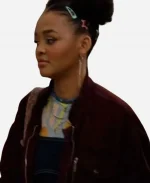 Tatum’s Friend Scream 7 Celeste O Connor Maroon Cotton Jacket