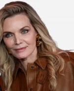 The Madison Premiere 2026 Michelle Pfeiffer Brown Leather Jacket