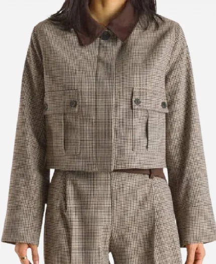 The View Taylor Tomlinson Brown Plaid Collared Jacket