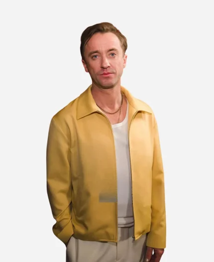 Tom Felton They Will Kill You Premiere 2026 Yellow Zipper Jacket