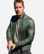 Tracker Justin Hartley Green Leather Jacket