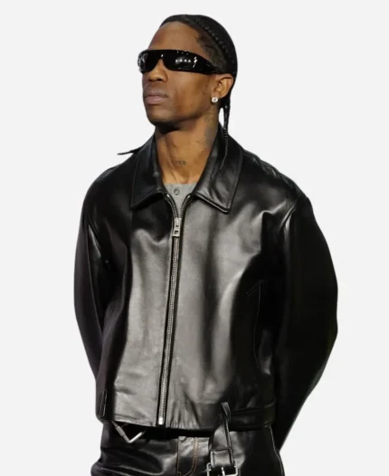 Travis Scott Fashion Scholarship Fund 89th Annual Gala Leather Jacket