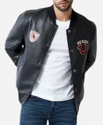 True Religion Leather Varsity Jacket