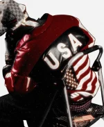 Txyy USA Flag American Flag 2026 Misty Harbor Leather Bomber Jacket