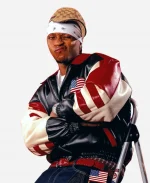 Txyy USA Flag Misty Harbor Leather Bomber Jacket