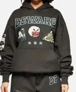 Unisex Broken Planet Beware Black Hooded Hoodie
