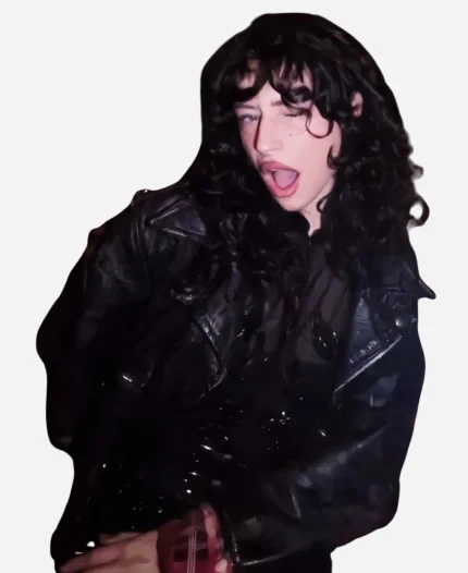 Vanity Fair Oscar Party 2026 Odessa A’zion Black Leather Jacket