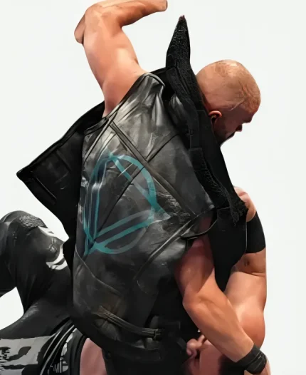 WWE 2026 Austin Theory Black Shearling Leather Vest
