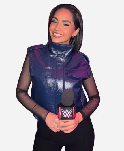WWE Elimination Chamber Andrea Bazarte Blue Vest