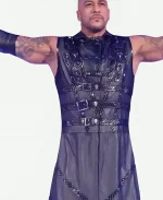 WWE SmackDown 2026 Damian Priest Black Sleeveless Leather Coat