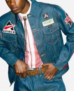 Wrangler x AVIREX 2026 AOP Patch Blue Denim Jacket