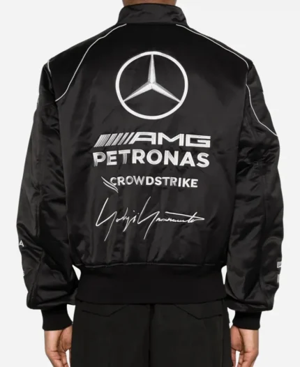 Y3 X Amg X Mercedes-AMG Petronas Formula 1 Logo-Detail Black Bomber Jacket