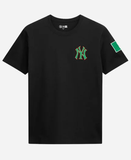 Yankees New Era Mexico Country Flag Black Pullover T-Shirt